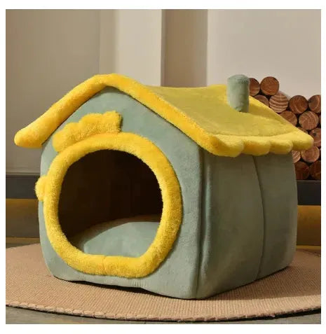 Foldable Dog House Pet Cat Bed Winter Dog Villa Sleep Kennel Removable Nest Warm Enclosed Cave Sofa Pets Supplies - Bellarte Enchanté Foldable Dog House Pet Cat Bed Winter Dog Villa Sleep Kennel Removable Nest Warm Enclosed Cave Sofa Pets Supplies